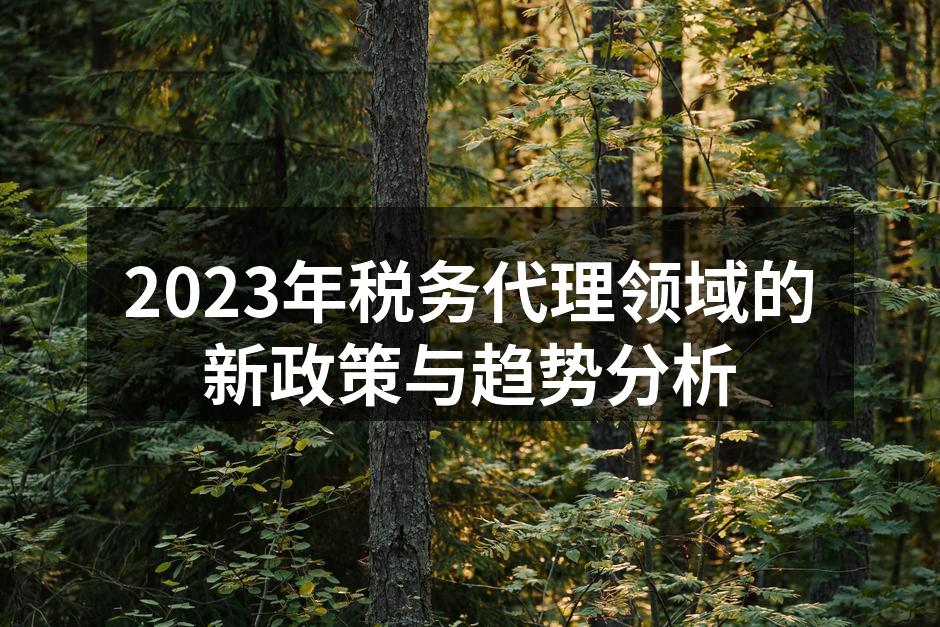 2023年税务代理领域的新政策与趋势分析