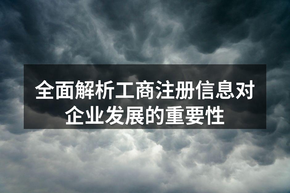 工商注册信息的重要性
