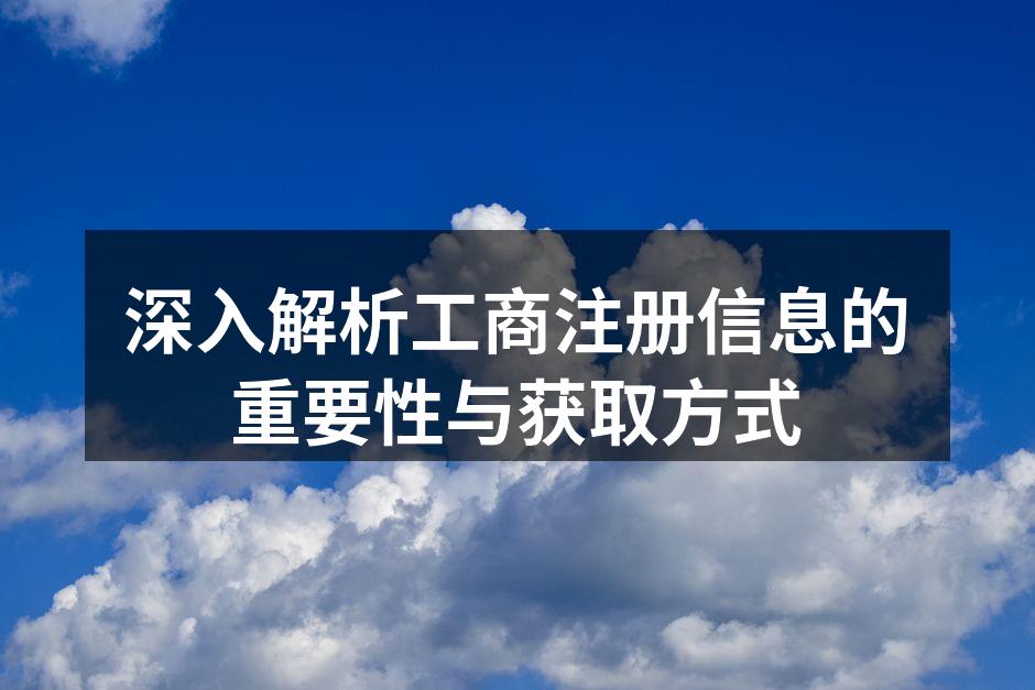 深入解析工商注册信息的重要性与获取方式